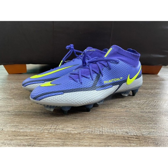 Nike Phantom GT2 Elite DF SG Pro Soccer Cleats Sapphire Volt Sz 13 DJ8040-571 - Picture 2 of 7